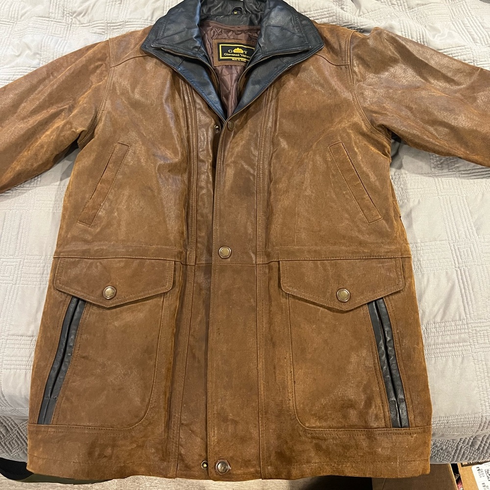 Giovanni Verucci Brown Leather Jacket